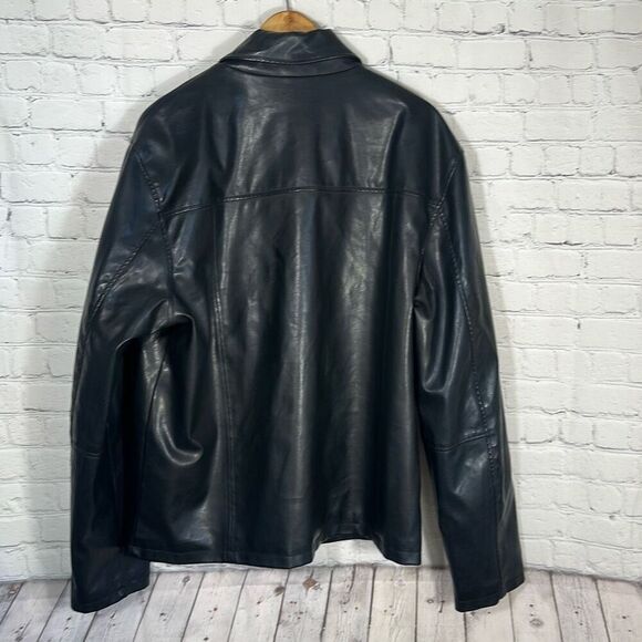 Levi Faux Leather Black Jacket Zippered Closure Vintage Motorcycle Style Size XL - Picture 5 of 12